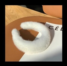 Fascia O Cerchietti In Visone Di Colore Bianco 