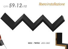 Mensola ZIG ZAG SCALA da Parete MURO MODERNO LEGNO STUDIO CAMERETTA NERO 59cm