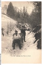 ARZP15-0963-SKI - Slittino In Legno In Inverno