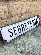 Insegna Targa Tabella Smaltata Bombata Segreteria 60 Cm