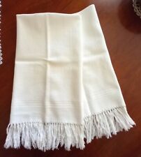 COPPIA ANTICHI ASCIUGAMANI in COTONE con frange