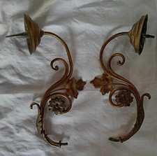 Coppia bracci applique antiche in bronzo prima metà del 1900
