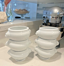 Cassa e botte ciotola porcellana bianca piedi cipolla francese zuppa testa di leone NUOVO 6