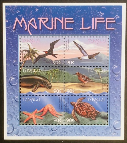 Tuvalu marine life stamps mnh - tuvalu,