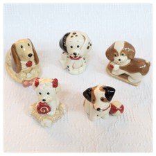 WALD bomboniere animali cuccioli cani Kergres rifinite a mano 5 pezzi assortite