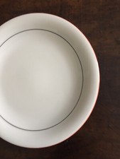 piatto porcellana bareuther vintage filo rosso e platino 20cm.