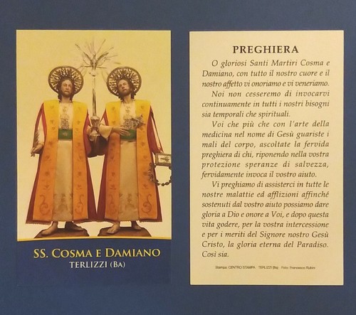 Santino holy card - card, medici