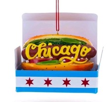Chicago Decorazione Natalizia Hot Dog Aggiungi un Messaggio Regalo