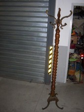 ATTACCAPANNI ANTICO OTTONE MASSICCIO E LEGNO