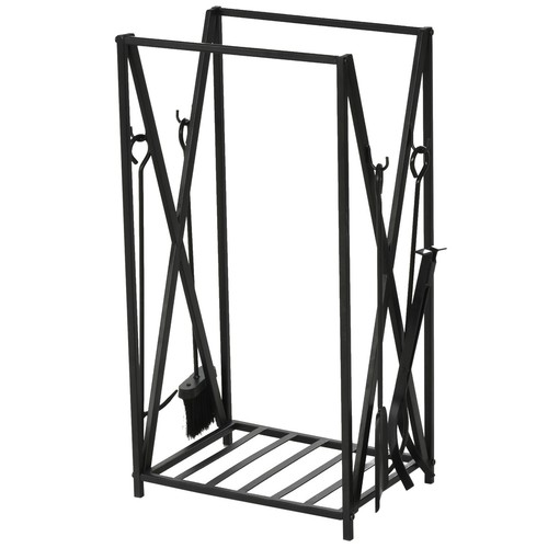 Homcom porta legna - in, acciaio