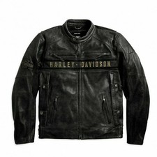 Giacca pelle nera uomo Harley