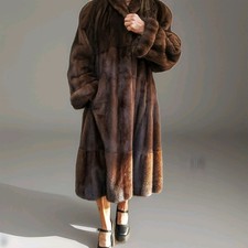 Pelliccia lunga e ampia visone selvaggio Pelliccerie Canali, taglia 44/46.