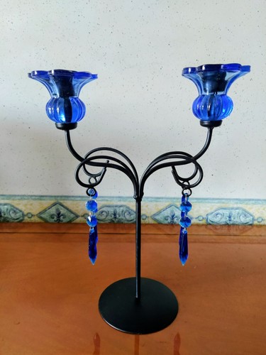 Candelabro blu cobalto - blu,