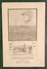 PNF Fascismo Ufficio Calendario Fascista Prenotazione Fac Simile Documento 1934 