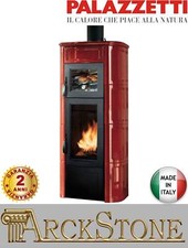 Stufa Legna Aria Naturale Palazzetti Elisa Forno 11 kW Ceramica Rosso Bordeaux