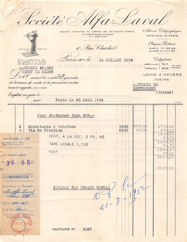 1952 societe alfa laval - societe,