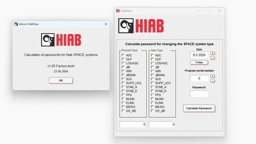 Calcolatrice password hiab - password,