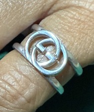 Anello Gucci Interlocking GG  Ring Argento Fascia mis 6