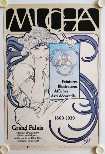 Affiche mucha 1980 exposition - mucha,