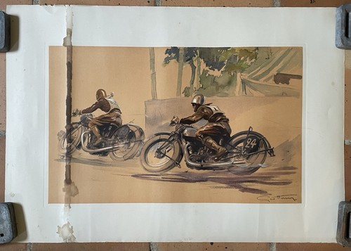 Affiche ancienne course moto - ancienne,