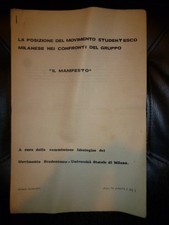 Posizione Movimento Studentesco Milanese IL MANIFESTO Universita 1971 ciclostile