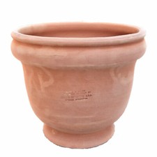 Vaso fioriera terracotta tonda liscia Deruta piante giardino balcone Cm.28