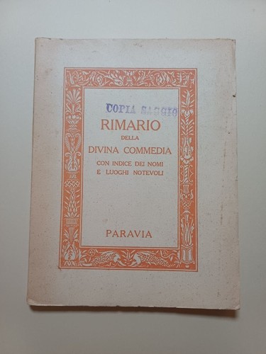Rimario della divina - "rimario,