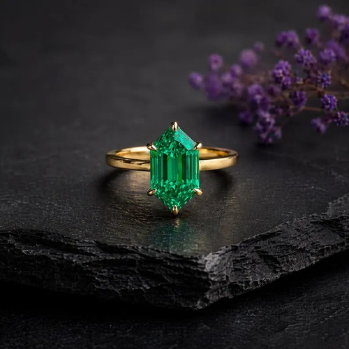 Anello smeraldo lega ottone - lega,