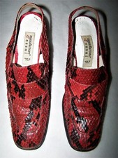 SCARPE MANUFACTURE D'ESSAY N 39  100% PYTHON RED SKIN MADE IN ITALY