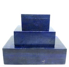 Set portagioie in lapislazzuli naturale colore blu fatto a mano dall'Afghanistan. 