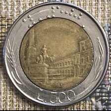 Moneta 500 Lire 1983 Difetti