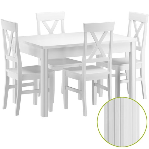 Set bianco pino tavolo - in, di