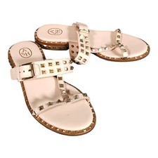 Sandali frassino 6 donna beige principe pelle slide cinturino piatto slip on casual tinta unita