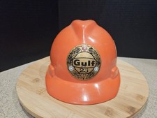Casco cappello rigido arancione olio MSA Golfo dispositivi di sicurezza miniera 995974 ANSI vintage