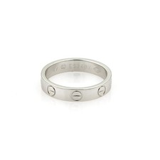 Anello a fascia Cartier Mini Love in oro bianco 18 kt 3,5 mm con carta - misura 4,5