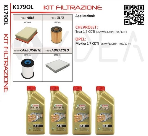 Kit tagliando filtri chevrolet - kit,