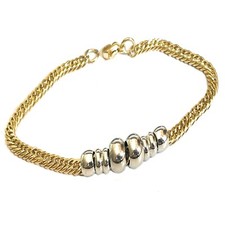Bracciale catena in acciaio inox oro da uomo donna braccialetto lungo 19 cm a