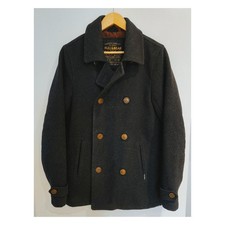 PULL AND BEAR soprabito uomo stile militare cappotto giacca GRIGIO 199 RRP taglia M 