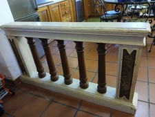 BALAUSTRA LEGNO LACCATA - COLONNE TORNITE MARRONE - PILASTRI FINTO MARMO - 1920