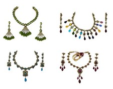 set gioielli vittoriani con C Z e perline look antico collezioni da donna