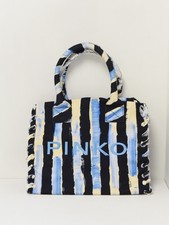 Borsa tote in tela a righe