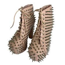 Stivali con tacco stringato da donna 9 Jeffrey Campbell Spike Lita in pelle rosa