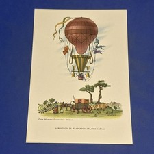 AEROSTATO DI FRANCESCO ORLANDI 1844 - Cartolina a Colori