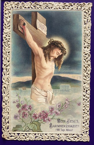 Quadro pizzo immagine sacra
