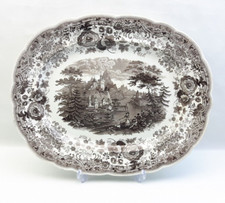 Antico piatto da portata anni 1840 William Ridgway modello tirolese 43 cm/17"