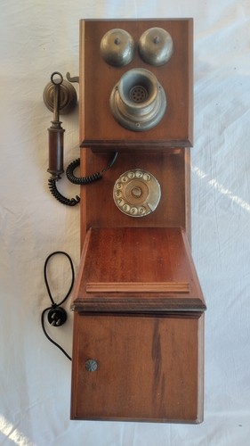 Antico telefono legno - antico,