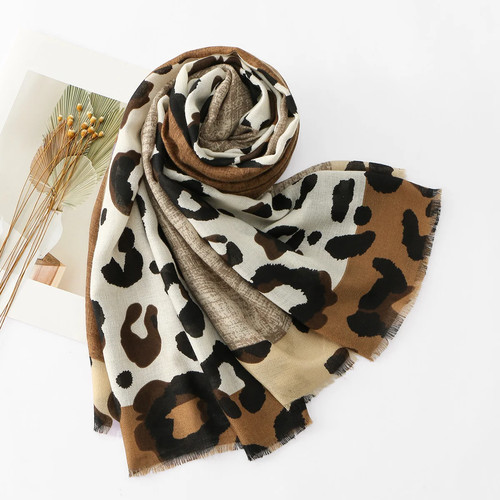 Sciarpa leopardata marrone - , 71"