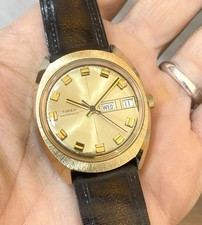 Orologio meccanico uomo Timex Marlin 26960-2773 vintage tono oro day-date anni '70