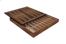 Scacchiera In Finta Pelle Italfama Con Contenitore, Dama E Backgammon 35cm