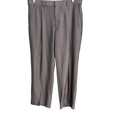 Pantaloni eleganti Paseco vintage uomo grigi spina di pesce pieghettati davanti vestibilità classica